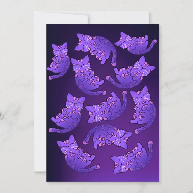 Carte Groupe mignon pourpre Neon Kitten (Devant)