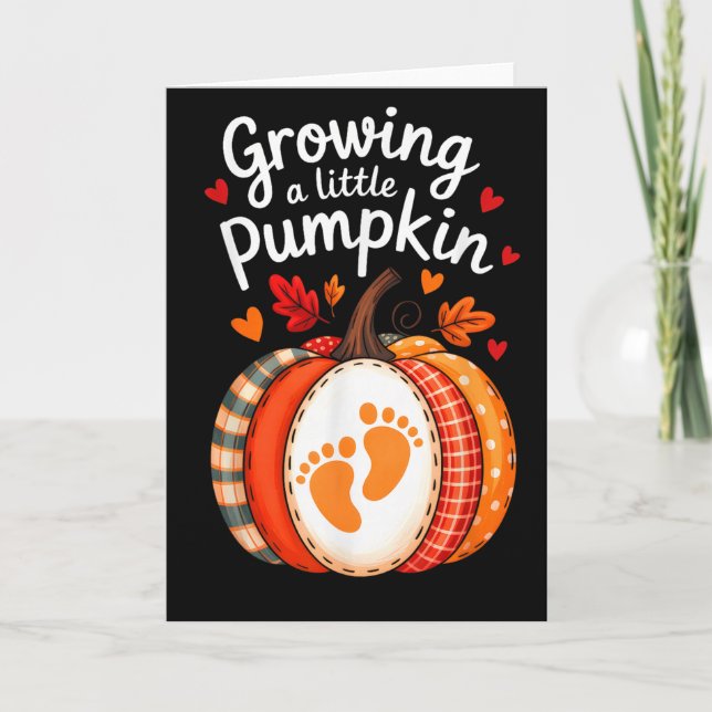 Carte Growing A Little Pumpkin Maternity Pregnancy Thank (Devant)