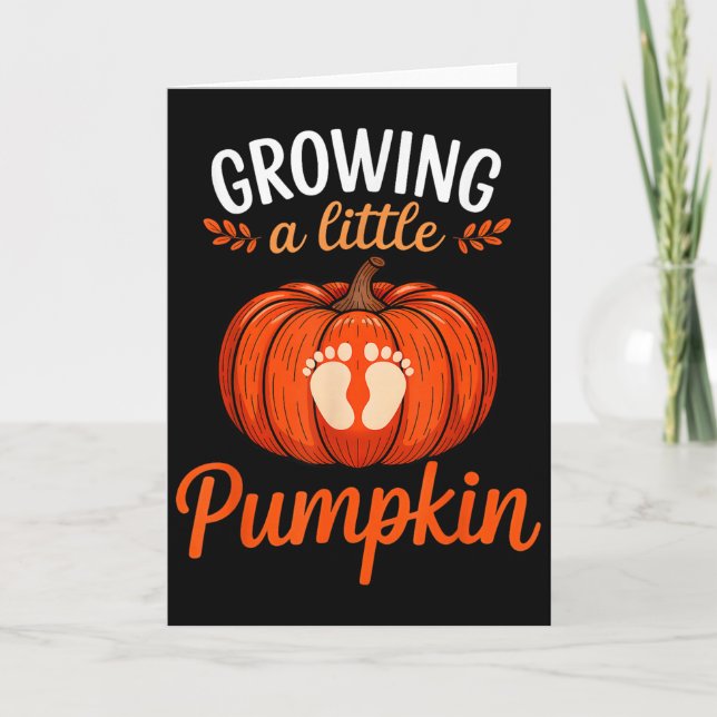 Carte Growing A Little Pumpkin Pregnancy Thanksgiving Ma (Devant)