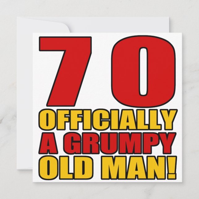 Carte Grumpy 70e Humour d'anniversaire (Devant)