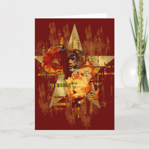 Carte Grunge Africa Star Visages of Africa Tribal Postca