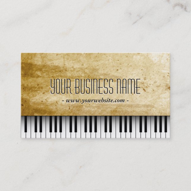 Carte grunge d'industrie musicale de piano (Devant)