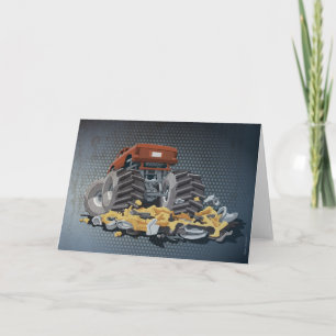 Carte Grunge écrasée de voiture de camion de monstre de