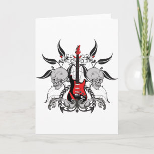 Carte Grunge Guitare et le crâne