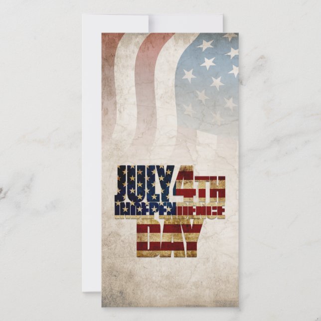 Carte Grunge USA juillet 4 Juillet Indépendance Graphiqu (Devant)