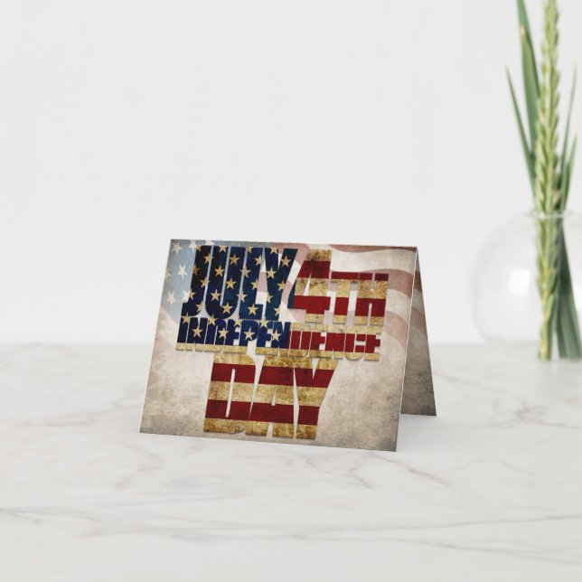 Carte Grunge USA juillet 4 Juillet Indépendance Graphiqu (Devant)