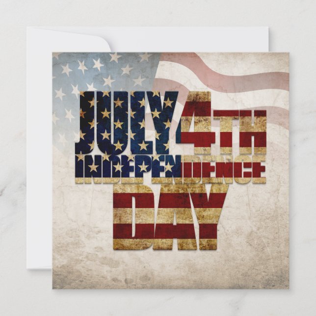 Carte Grunge USA juillet 4 Juillet Indépendance Graphiqu (Devant)