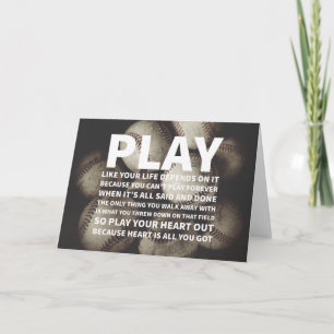 Carte Grungy Baseballs Coeur C'Est Tout Ce Que Vous Avez
