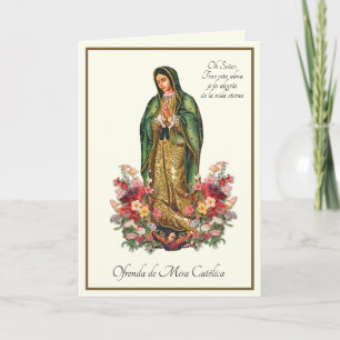 Carte Guadalupe Messe de Sympathie espagnole Offrant la 