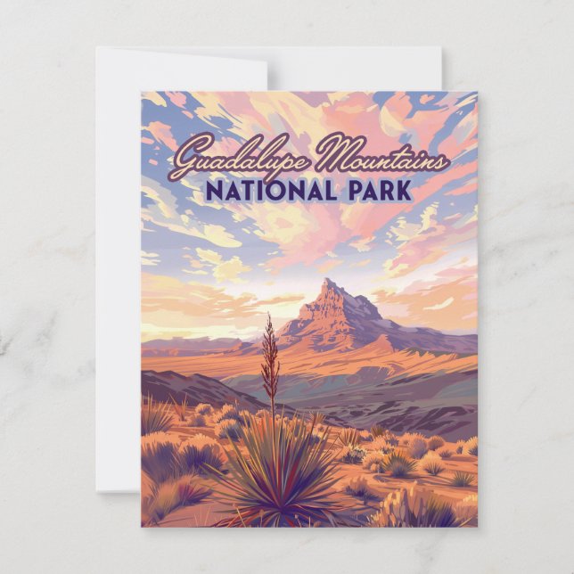 Carte Guadalupe Mountain National Park El Capitan Card (Devant)