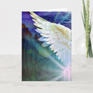 Carte Guardian Angel Indigo Wing – Blank Greeting