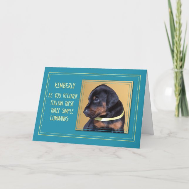 Carte Guérir et se tirer bien après la chirurgie Chien (Devant)