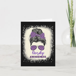 Carte Guerrier de sensibilisation Messy Hair Bun Purple 