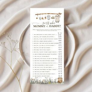 Carte Guess maman ou papa Reel amusant Pêche bébé jeu