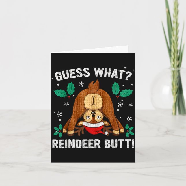 Carte Guess What Reindeer Bu-tt Funny Christmas Family C (Devant)