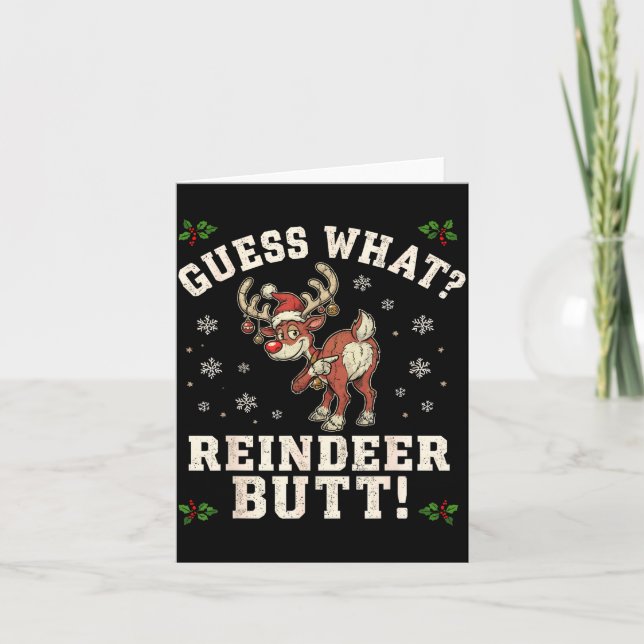 Carte Guess What Reindeer Butt Funny Christmas  (Devant)