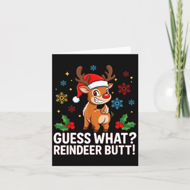 Carte Guess What Reindeer Butt Funny Christmas Men Reind (Devant)