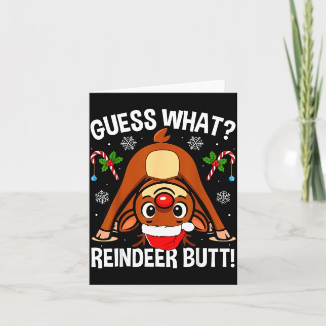 Carte Guess What Reindeer Butt Xmas Santa Funny Christma (Devant)