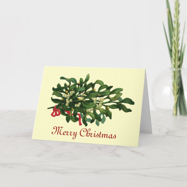 CARTE GUI DE NOËL AVEC RUBAN ROUGE (Devant)