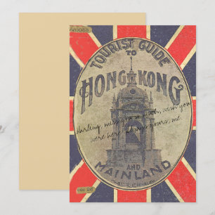 Carte Guide touristique antique de Hong Kong avec Union 