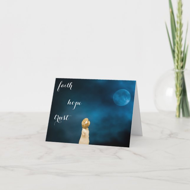 Carte Guillemet de protection bleu ciel lune (Devant)