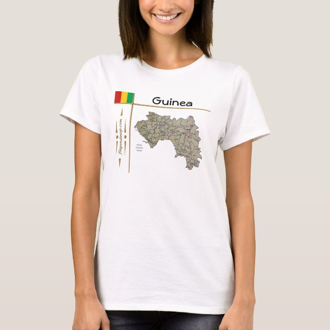 Carte Guinée-Conakry + Drapeau + Titre T-shirt (Devant)