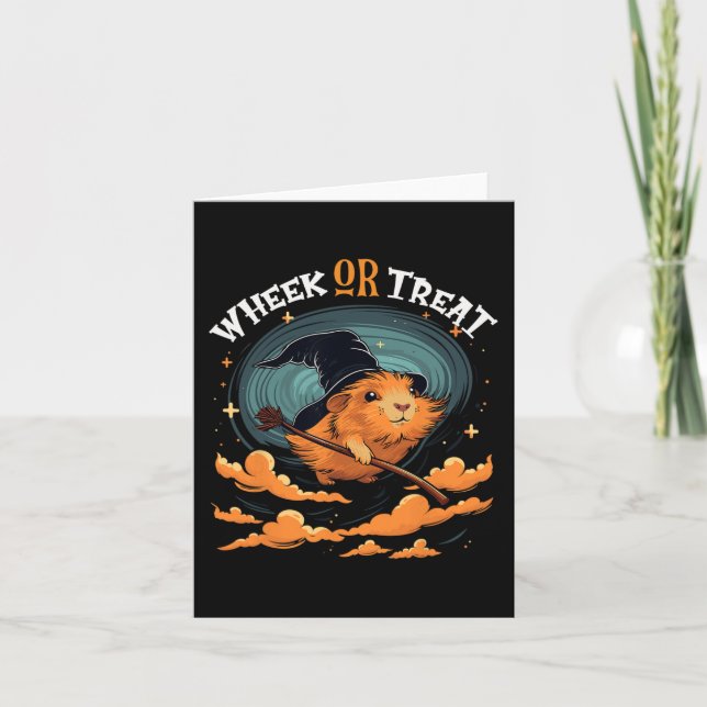 Carte Guinéen Cochon Halloween Wheek Ou Treat Funny Cavy (Devant)