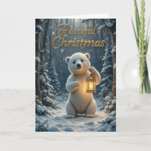 Carte Guirlande de Noël de ours polaire adorable en hive