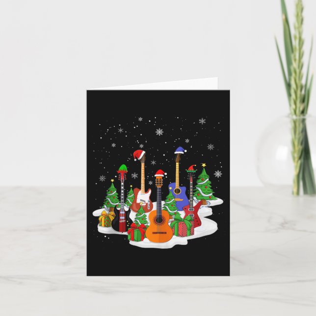 Carte Guitar Christmas Decor Musical Guitar Lovers Guita (Devant)