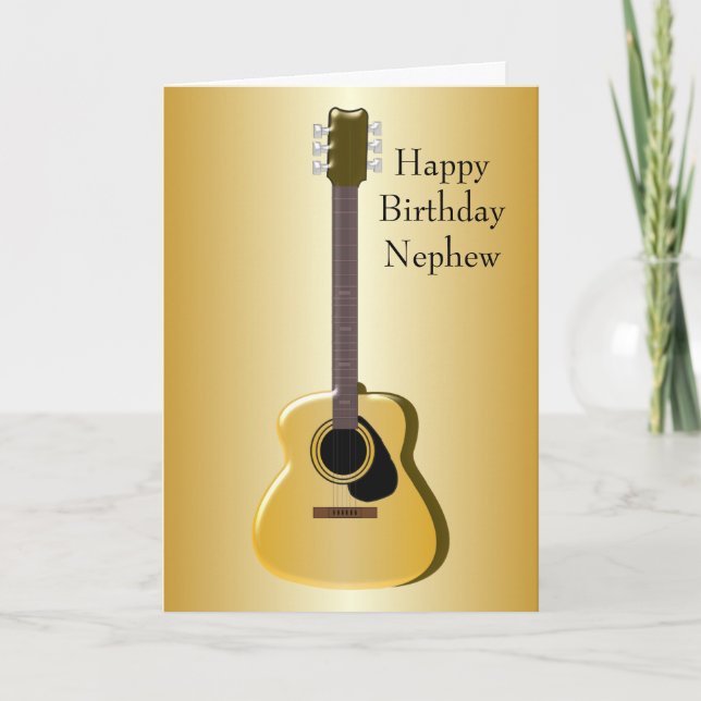 Carte Guitare acoustique Nouvel Anniversaire personnalis (Devant)