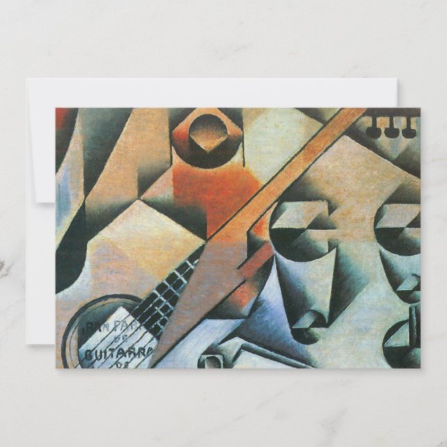 Carte Guitare (Banjo) et lunettes, Juan Gris, Art Vintag (Devant)