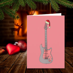 Carte Guitare Électrique Cool Santa Rose