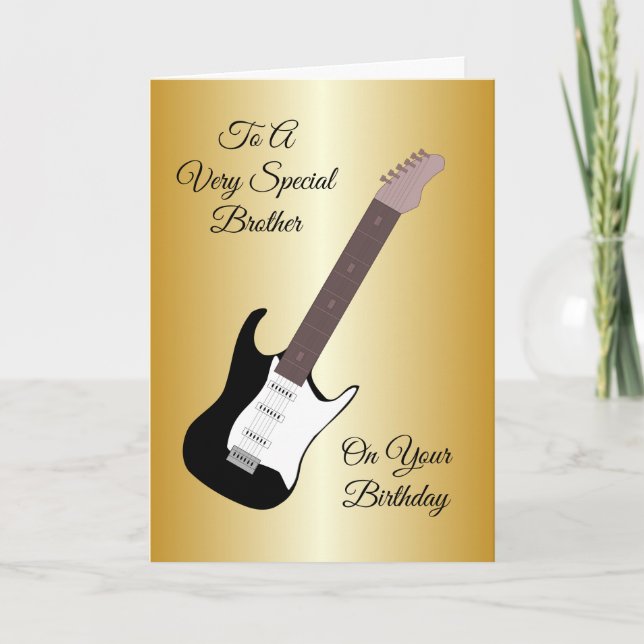 Carte Guitare électrique personnalisées Brother Annivers (Devant)