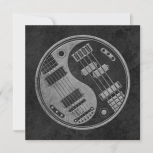 Carte Guitare et basse Yin Yang avec texture foncée