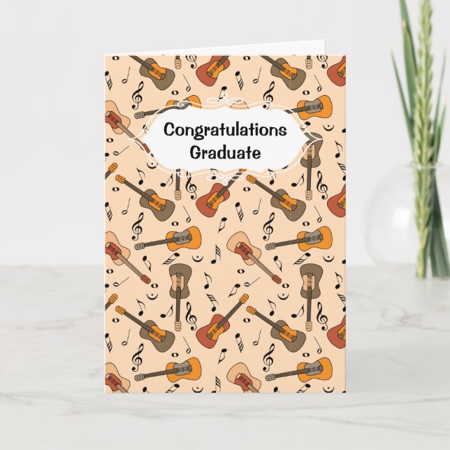 Carte Guitare Music Notes Motif Graduation Card (Devant)