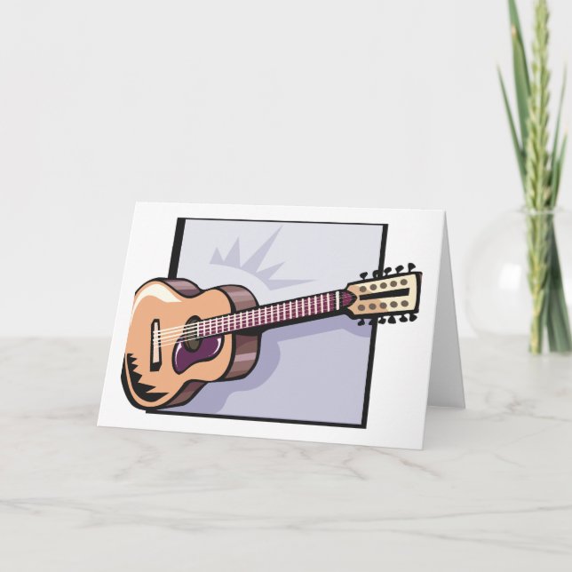 Carte Guitare rétro acoustique à 12 cordes (Devant)