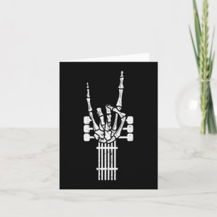 Carte Guitare Skeleton Rock n Roll Rocker Sign Punk Hall