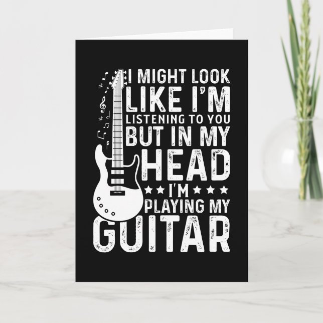 Carte Guitariste Lecteur Guitare Electric Drôle Cadeau (Devant)