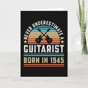 Carte Guitariste né 1945 80e anniversaire Guitare Cadeau
