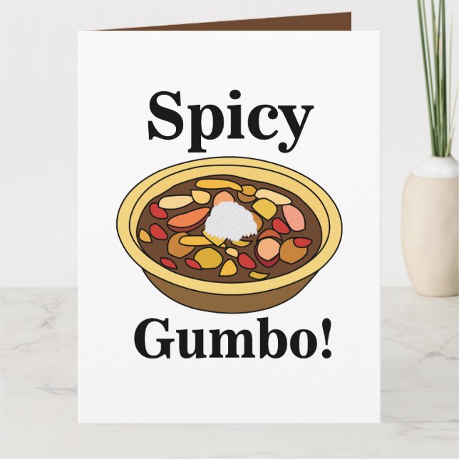 Carte Gumbo Nourriture Gumbo Épicé (Devant)