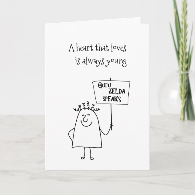 Carte Guru Zelda Parle Fun Personnaliser It Anniversary (Devant)