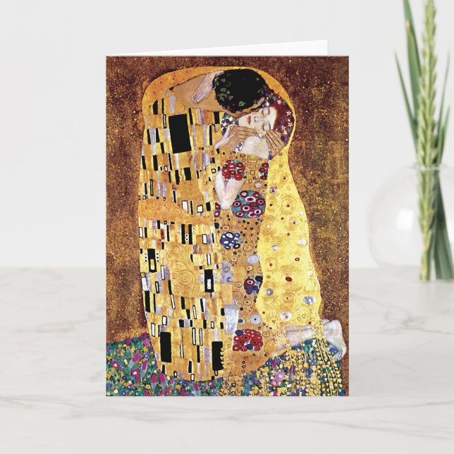Carte Gustav Klimt - Le Baiser - Art Nouveau Ancien (Devant)