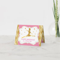 Gymnaste Pink Gold Girl heureux voeux d'anniversai