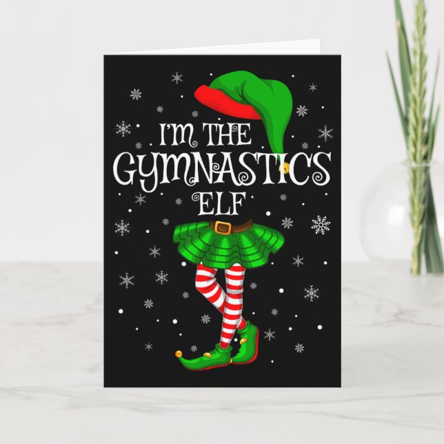 Carte Gymnastics Elf Christmas Matching Family Women Gir (Devant)