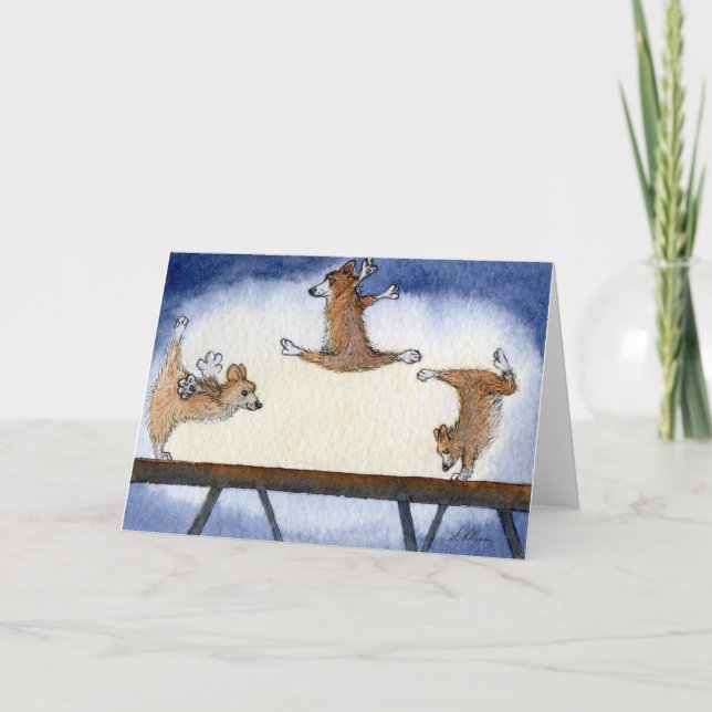 Carte Gymnastique artistique de chien de corgi de (Devant)