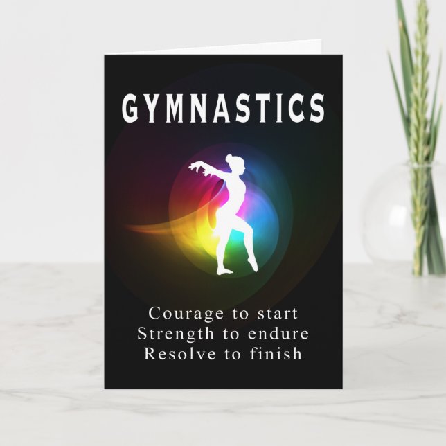Carte Gymnastique Citation Inspirationnelle Femme Silhou (Devant)