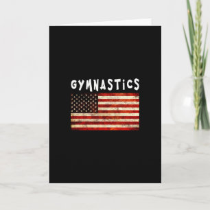 Carte Gymnastique Grunge Américain Drapeau USA