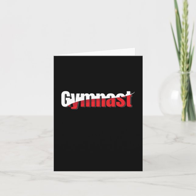 Carte Gymnastique - Gymnaste Abstrait Word Art Swish (Devant)