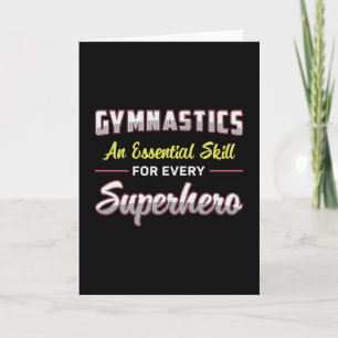 Carte Gymnastique Superhero Acrobat Bars Beam Gymnast