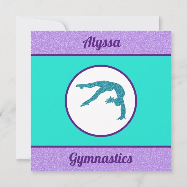 Carte Gymnastique violet / Turquoise Plat (Devant)